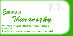 emese thuranszky business card